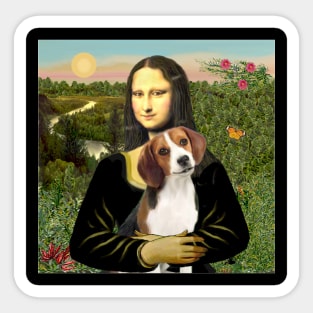 Mona Lisa and her Beagle Sticker